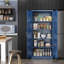 Armoire de cuisine bleue de 70,8 po de hauteur avec portes et tablettes réglables pour le salon, la chambre à coucher et la salle à manger, l 15,8 po x l 31,5 po x H 70,8 po-250963300