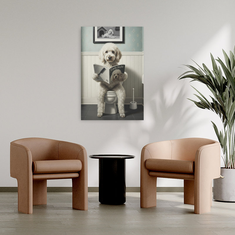 Curly Dog Reading by Andreas Magnusson - Wrapped Canvas Print, 91.44 cm H x 60.96 cm W