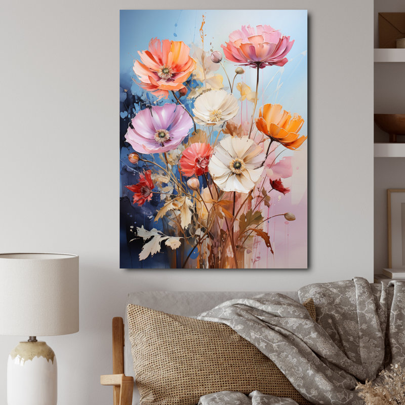 Reproduction d'art sur toile, "Bouquet de fleurs sauvages", Toile tendue, H 44 po x l 34 po x P 1,5 po