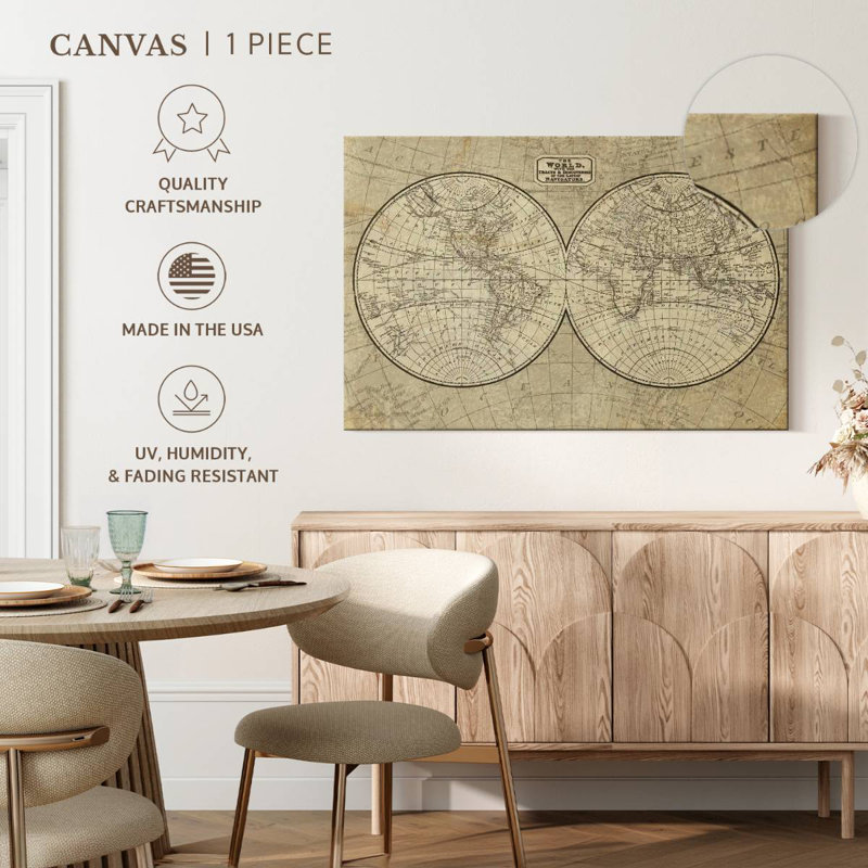 Aliaz Classic World Map, 34" H x 51" W