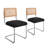 Set of 2 Armless Rattan Dining Chairs, Soft Teddy Fleece Upholstered Kitchen Chairs with Woven Back & Sturdy Gold Metal Legs - Space-Saving Seating for Dining Room, Breakfast Nook & Restaurant, White-304931876-291651465