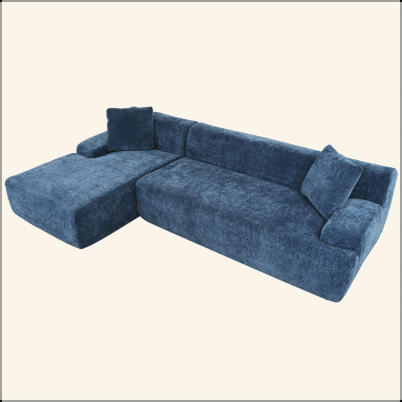 Grand canapé modulaire moderne en forme de L pour salon, chambre à coucher, salon, combinaison libre 2 pièces, style simplifié