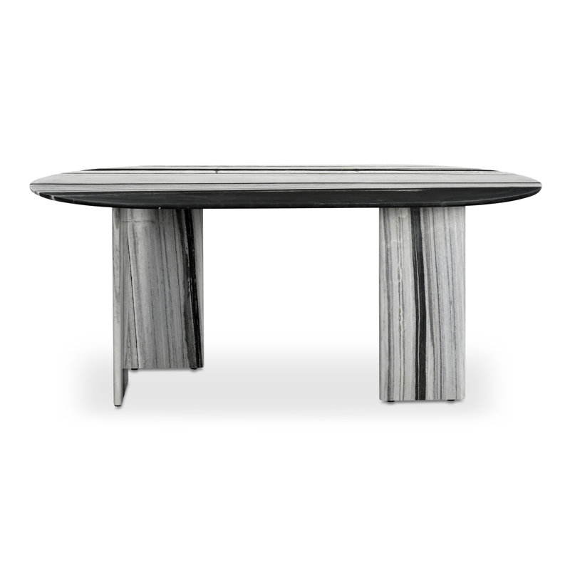 Arian Oval Marble Dining Table, Panda