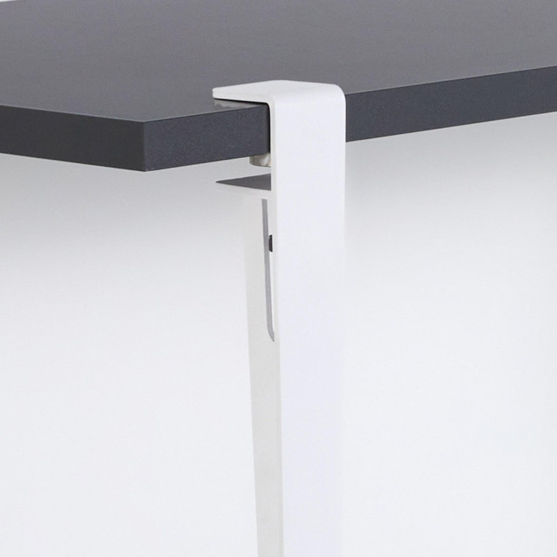 Ferro Beech Dining Table, White, 75cm H x 60cm L x 120cm W, Anthracite