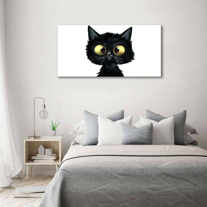Cat Illustration - Print, Canvas, 70cm H x 140cm W x 2cm D