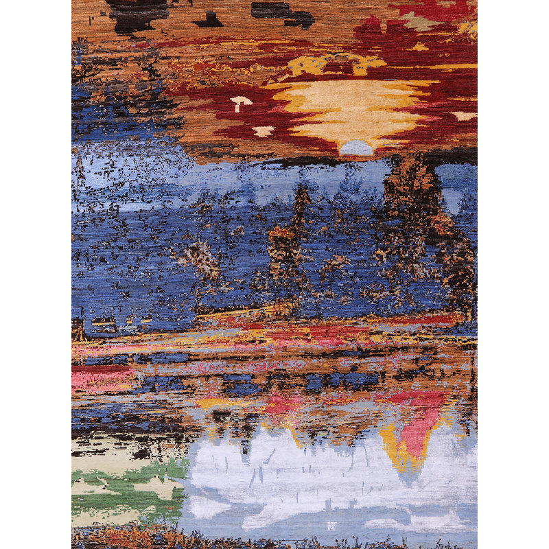 Tapis multicolore abstrait Bryceland, Rond 6 pi