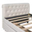 Grand lit escamotable avec bureau, coiffeuse et armoires, blanc