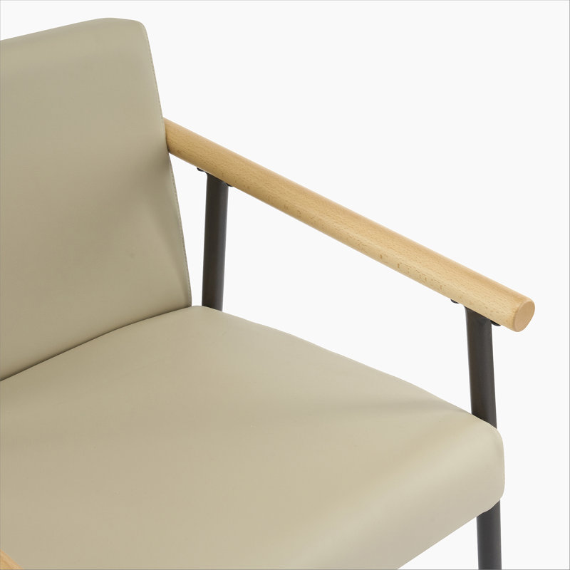 Counter Stool with iron frame-Set of 2-Espresso+Khaki, Khaki
