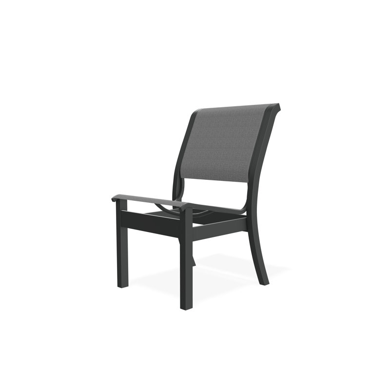 Chaise d'appoint empilable en polymère de qualité marine Leeward Sling, Graphite, Destiny Steel