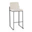 Tabouret de bar 30 po contemporain à dossier haut avec assise en tissu et structure en acier - ensemble de 3-549088686