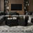 Irregular Pentagon Nesting Coffee Table Set of 2, Black