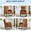Chaise berçante de chambre de bébé, fauteuil coulissant 300 lb avec pieds en bois massif, similicuir, brun, 36,22 po x 25,98 po x 40,16 po