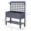 41" Raised Garden Bed With Trellis On Wheels, Wooden Elevated Planter Box With Legs And Bed Liner, For Flowers, Herbs & Vegetables