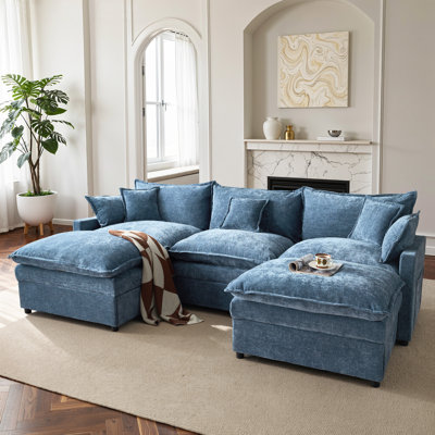 107'' Modular Sectional Sofa with Ottoman