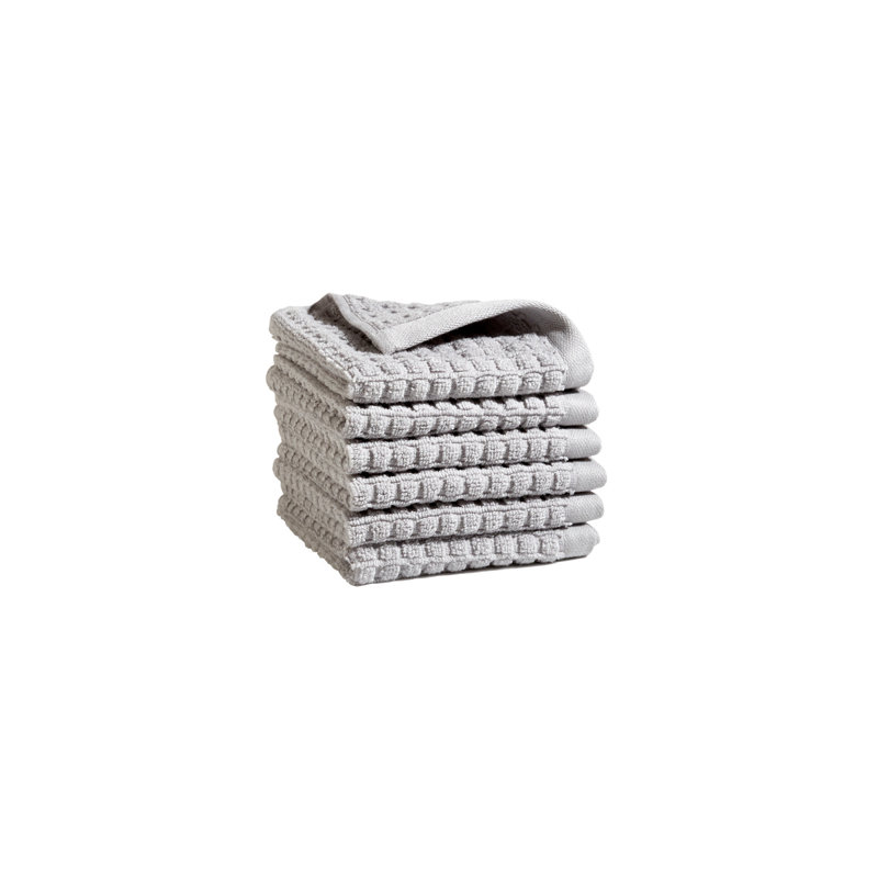 DKNY Quick Dry 6 Piece Set, Gris, Gant de toilette - paquet de 6