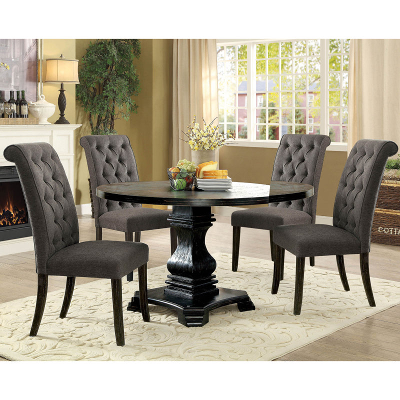 Biyron 4 - Person Pedestal Dining Set, Gray