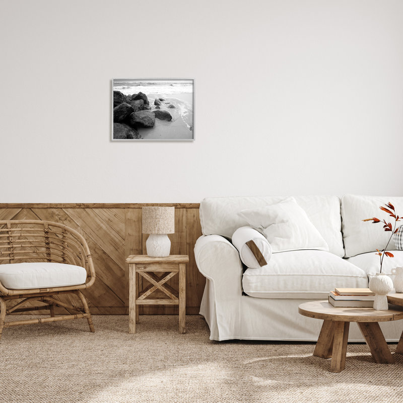 «Incoming Tide Nautical Beach Coast Black White» par Bill Carson, photographie, H 16 po x l 20 po