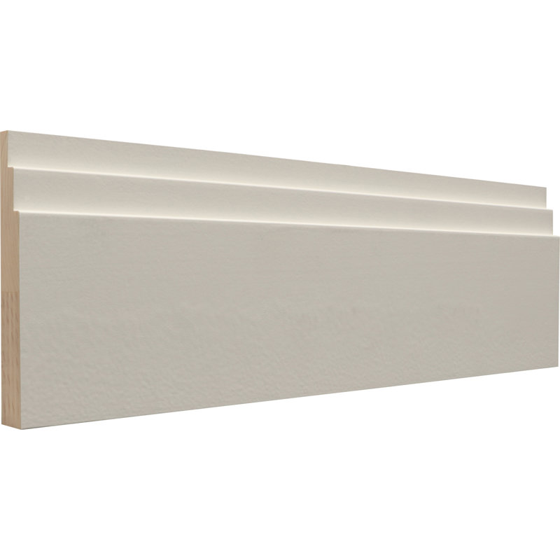 96'' White Primed Wood Baseboard Moulding