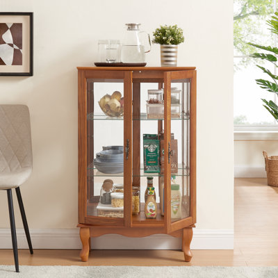 Vitrine lumineuse en MDF et verre rétro pour vitrines de maison et de bureau