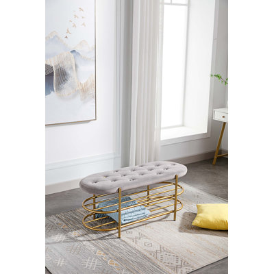 Banc de rangement en velours Rosheda
