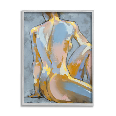 Art moderne de giclée encadrée par brossé bleu moderne par Trevor Copenhaver