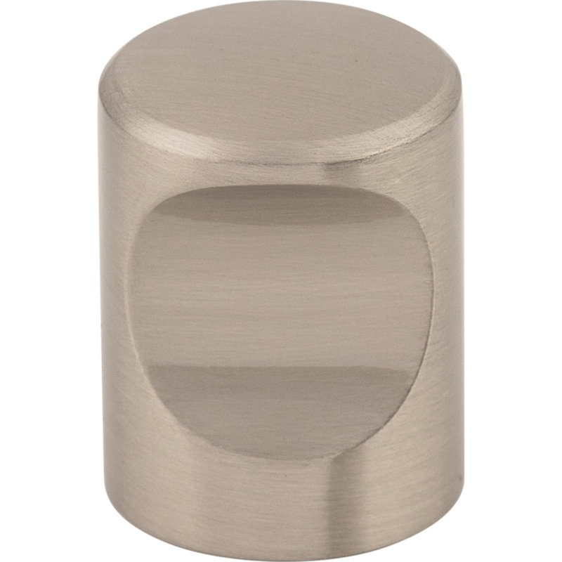 Indent 3/4" Diameter Round Knob, Brushed Satin Nickel
