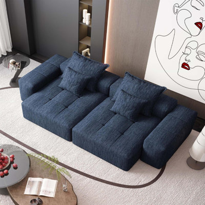 Canapé modulaire surdimensionné moderne avec méridienne et accoudoirs, coussin moelleux, sans bricolage