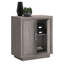 Armoire de rangement moderne gris avec un design fonctionnel, empilable pour maximiser dans les cuisines