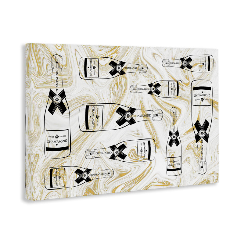 Toile dorée sur toile champagne dorée par Martina Pavlova, H 20 po x l 30 po