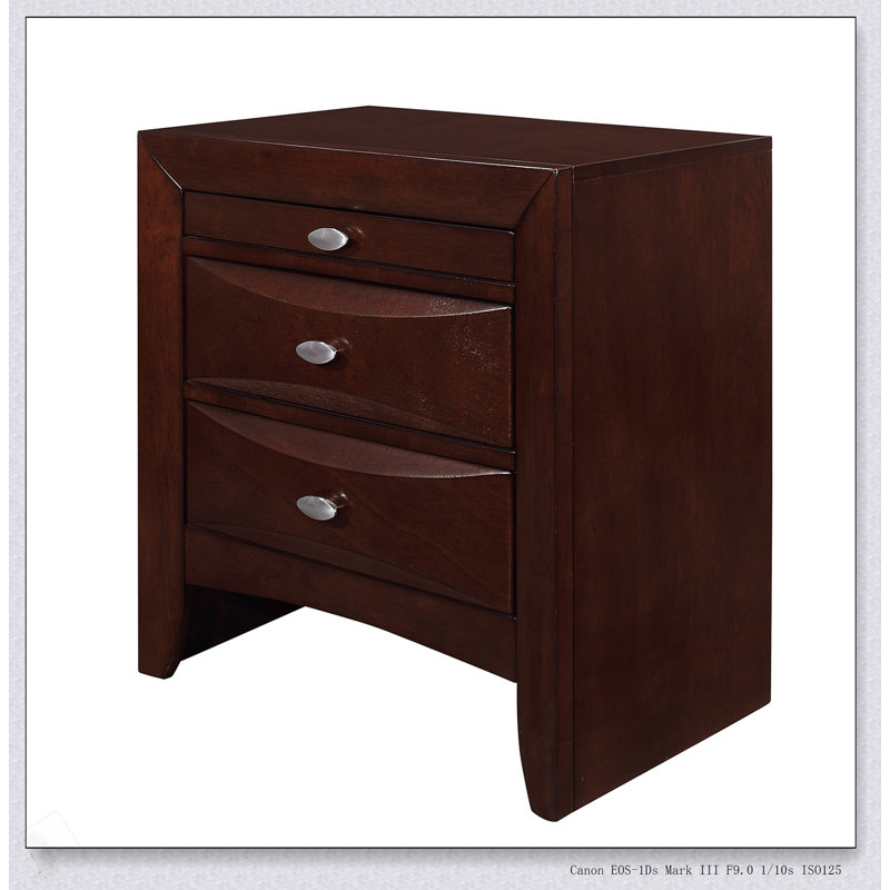 Table de chevet LUCILLE MERLOT, Noyer brun