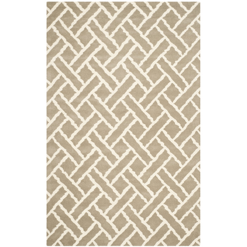 Teresita Hand Tufted Wool Geometric Rug, Rectangle 6' x 9'
