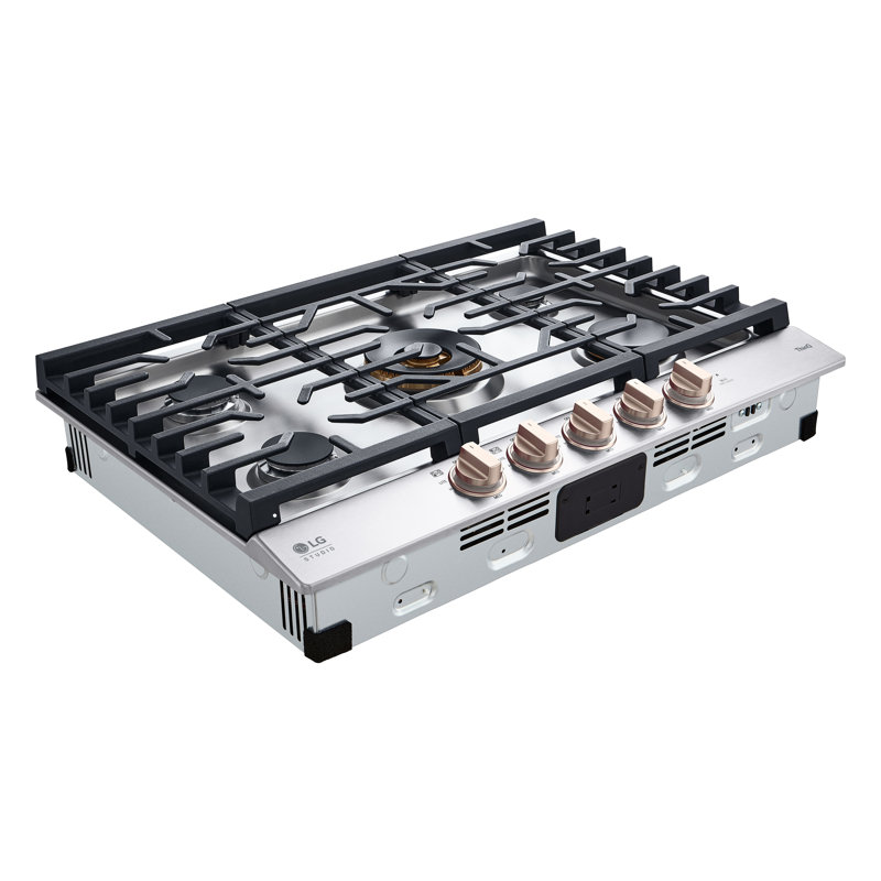 30" Natural Gas Cooktop with 5 Burners, Essence White