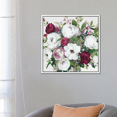 Burgundy Splashes by Asia Jensen - Painting on Canvas