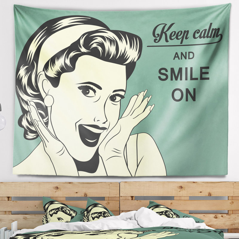 Tapisserie femme pop art retro Abstract, H 32 po x l 39 po