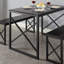 3-Pieces Dining Table Set, Rectangle Dinette With 2 Benches, Metal Frame For Dining Room, Living Room-2032141138