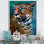Artistique, peinture colorée de léopard - reproduction d'art sur toile traditionnelle