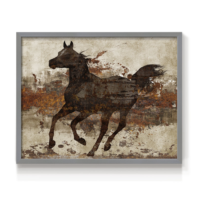 Running Free II -Framed Print - Restickable, H 8 po x l 10 po, Gris