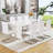 White Dining Table Featuring Marble Pattern, Suitable For 8 - 10 People And As A Computer Workbench, Safe, Fits Kitchen Patio Pattern Table, Multi Functional Office Discussions
