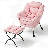Upholstered Lazy Chair with Ottoman, Modern Accent Lounge Chair Reading Armchair with Footrest and Side Pocket-1083200958