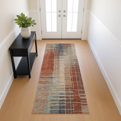 Machine Washable Indoor/Outdoor London ACN2261 Stripes Rug