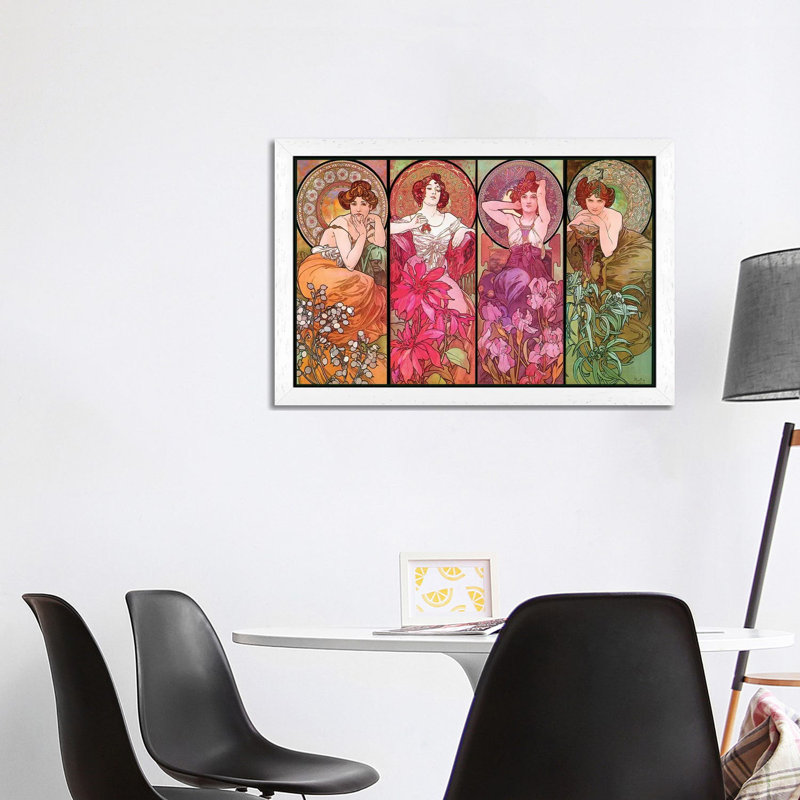 The Precious Stones (Ruby, Emerald, Amethyst, Topaz), 1900 by Alphonse Mucha - Print on Canvas, 66.04 cm H x 45.72 cm W