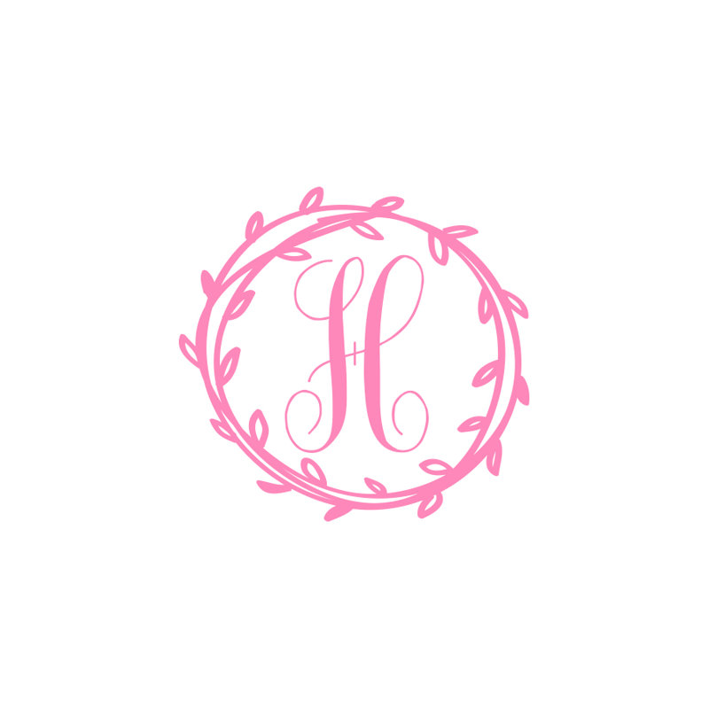 Décalcomanie murale monogramme initial Klar, Rose tendre, Oui