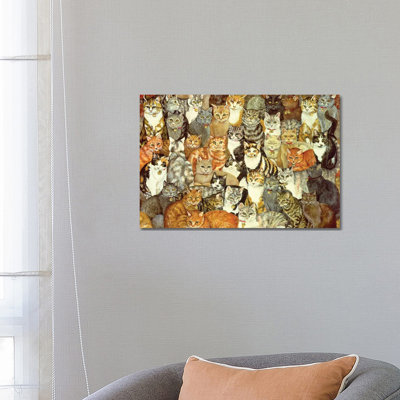 Chat étalé, reproduction d'art sur toile tendue