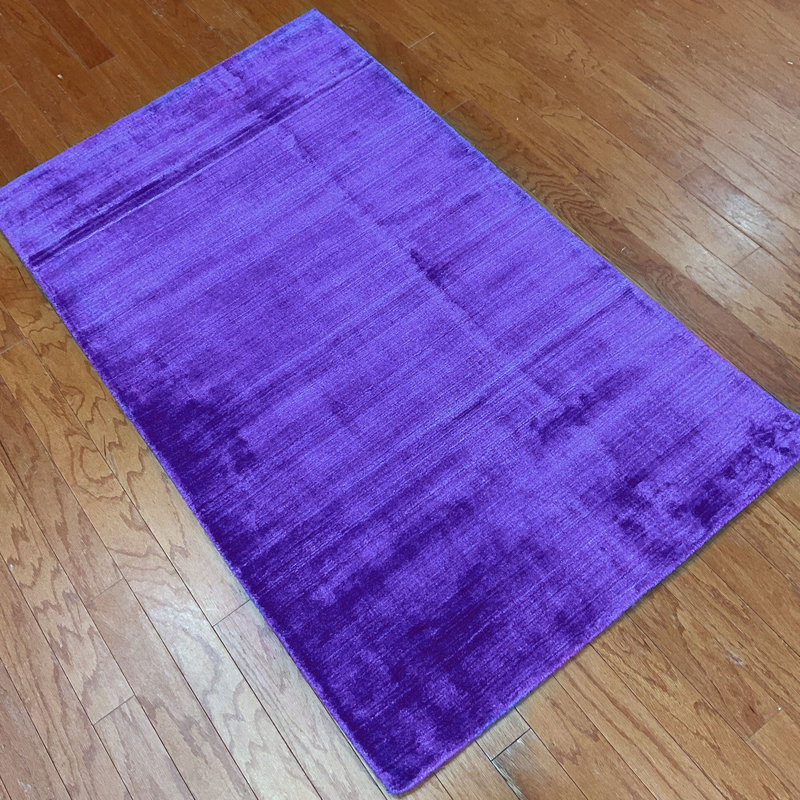 Tapis en soie noué à la main, Rectangulaire 3 pi x 5 pi