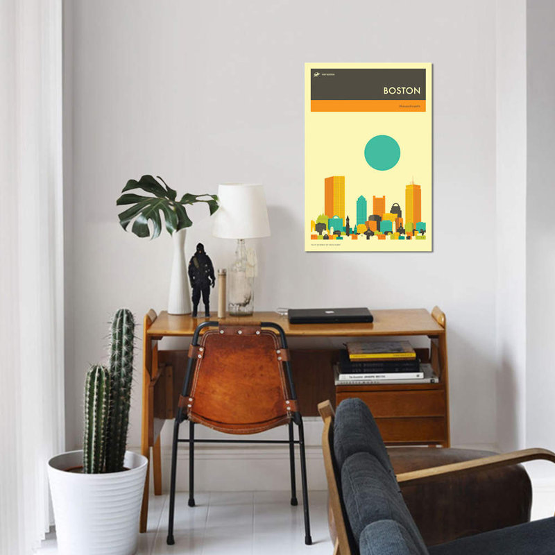 « boston horizon ii », impression sur toile, H 12 po x l 8 po x P 0,75 po, Toile tendue, Pas de tapis