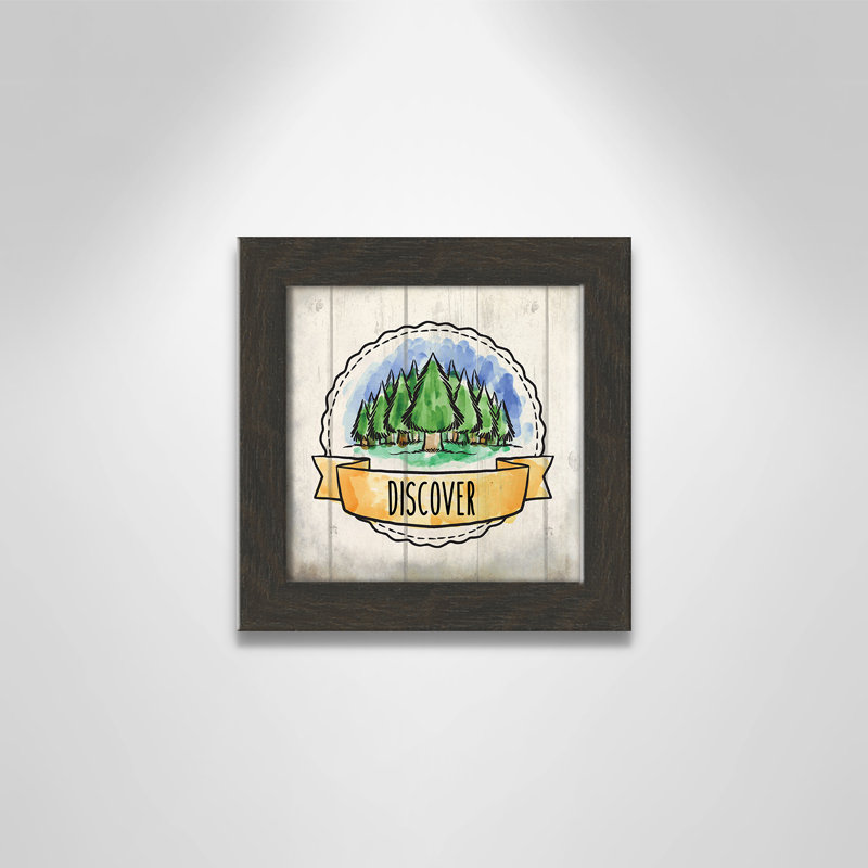 «Adventure is out There», art encadré 3, H 8 po x l 8 po x P 0,6 po, Cadre plat à grain de bois noir