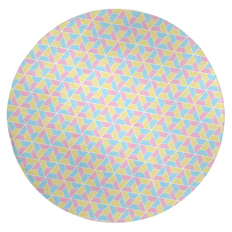 Chenille Chevron Indoor Rug, Round 5'