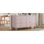 Commode double 6 tiroirs en blanc, rangement moderne Alesia avec poignées en métal et pieds en bois massif, organisateur en bois robuste pour enfants et adultes-128515041