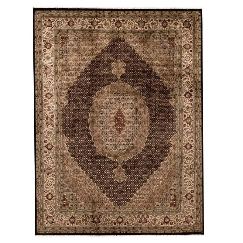 Handmade Silk and Wool Area Rug