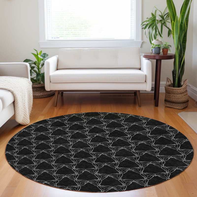  Chayden Area Rug with Non-Slip Backing, Round 8'